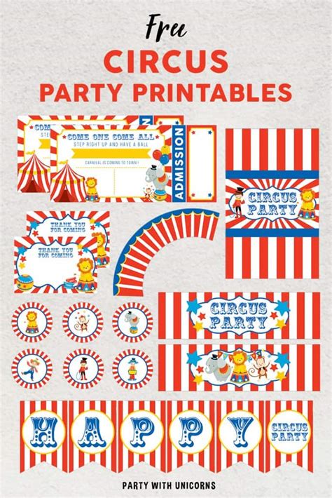 Free Circus Party Printables